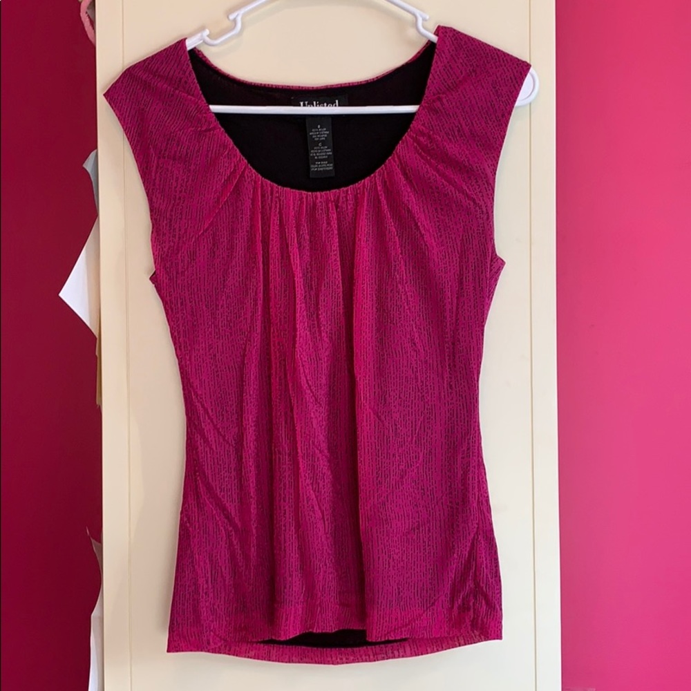 Pink and black tank top